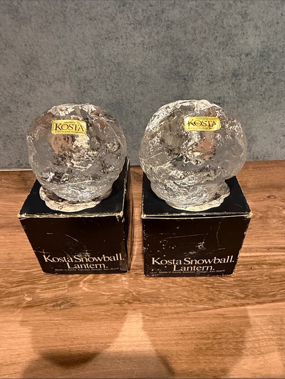 Kosta Boda Clear Textured Glass Snowball Votive